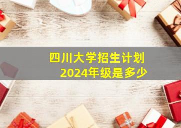 四川大学招生计划2024年级是多少