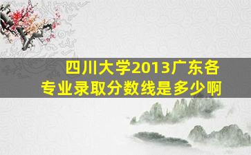 四川大学2013广东各专业录取分数线是多少啊