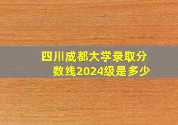 四川成都大学录取分数线2024级是多少