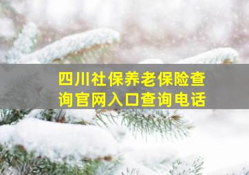 四川社保养老保险查询官网入口查询电话