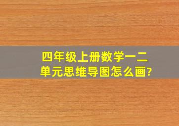 四年级上册数学一二单元思维导图怎么画?