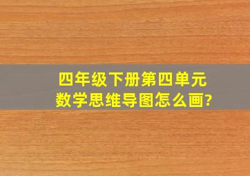 四年级下册第四单元数学思维导图怎么画?