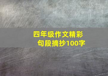 四年级作文精彩句段摘抄100字