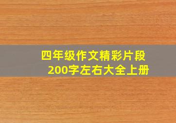 四年级作文精彩片段200字左右大全上册