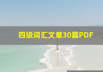 四级词汇文章30篇PDF