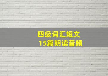 四级词汇短文15篇朗读音频