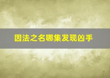 因法之名哪集发现凶手