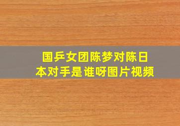 国乒女团陈梦对陈日本对手是谁呀图片视频