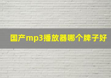 国产mp3播放器哪个牌子好