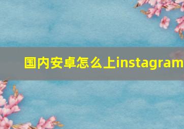 国内安卓怎么上instagram