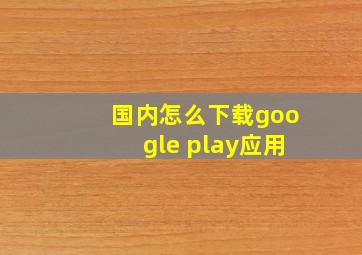 国内怎么下载google play应用