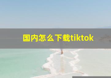 国内怎么下载tiktok