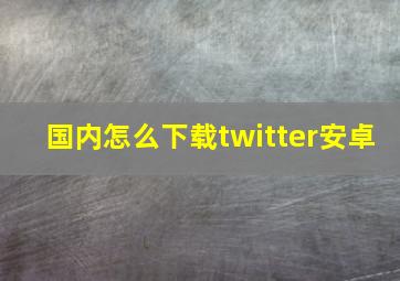 国内怎么下载twitter安卓