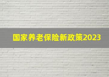 国家养老保险新政策2023