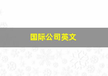 国际公司英文