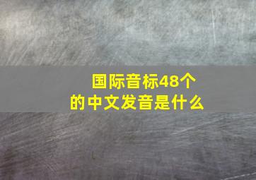 国际音标48个的中文发音是什么