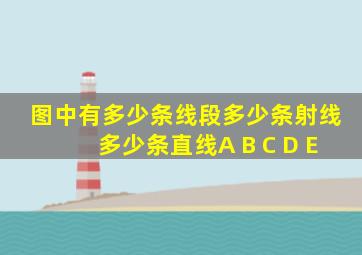 图中有多少条线段多少条射线多少条直线A B C D E