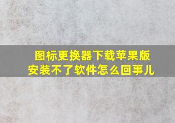 图标更换器下载苹果版安装不了软件怎么回事儿