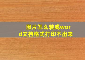 图片怎么转成word文档格式打印不出来