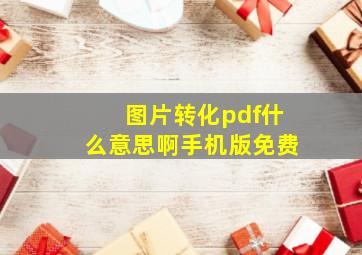 图片转化pdf什么意思啊手机版免费