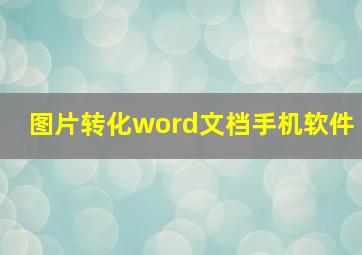 图片转化word文档手机软件