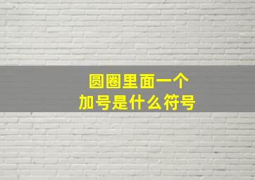 圆圈里面一个加号是什么符号