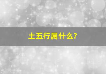 土五行属什么?