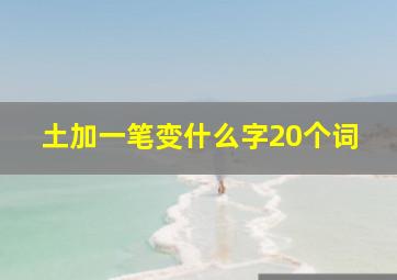 土加一笔变什么字20个词