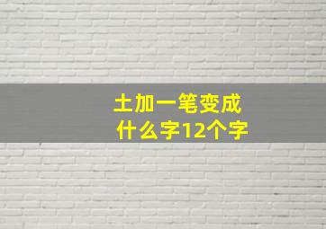 土加一笔变成什么字12个字