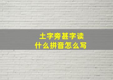 土字旁甚字读什么拼音怎么写