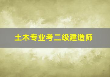 土木专业考二级建造师