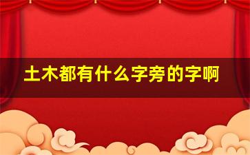 土木都有什么字旁的字啊