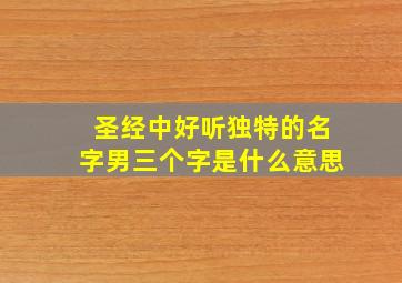 圣经中好听独特的名字男三个字是什么意思