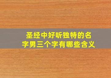 圣经中好听独特的名字男三个字有哪些含义