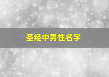 圣经中男性名字