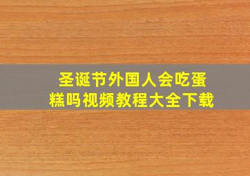 圣诞节外国人会吃蛋糕吗视频教程大全下载