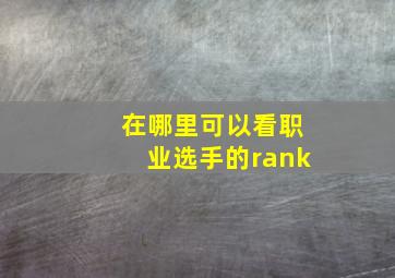 在哪里可以看职业选手的rank