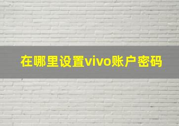 在哪里设置vivo账户密码