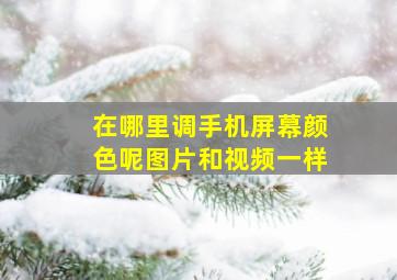 在哪里调手机屏幕颜色呢图片和视频一样