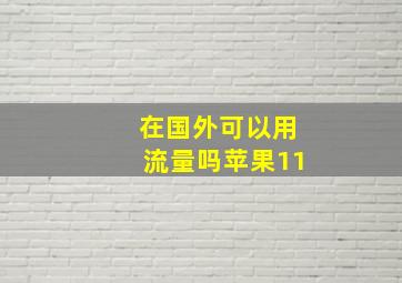 在国外可以用流量吗苹果11