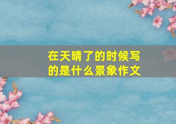 在天晴了的时候写的是什么景象作文