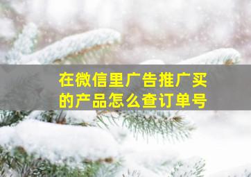 在微信里广告推广买的产品怎么查订单号