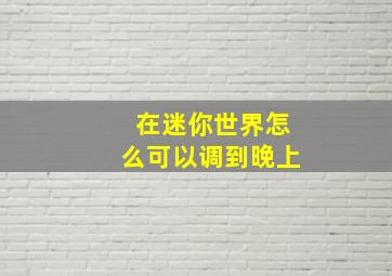 在迷你世界怎么可以调到晚上