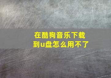 在酷狗音乐下载到u盘怎么用不了