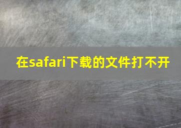 在safari下载的文件打不开