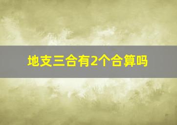 地支三合有2个合算吗