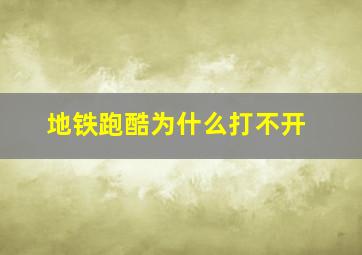 地铁跑酷为什么打不开