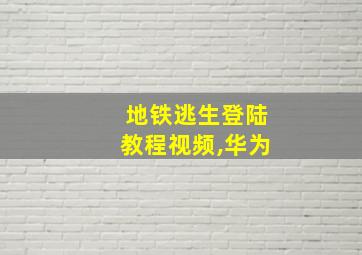 地铁逃生登陆教程视频,华为