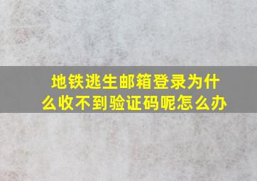 地铁逃生邮箱登录为什么收不到验证码呢怎么办