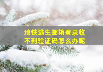 地铁逃生邮箱登录收不到验证码怎么办呢